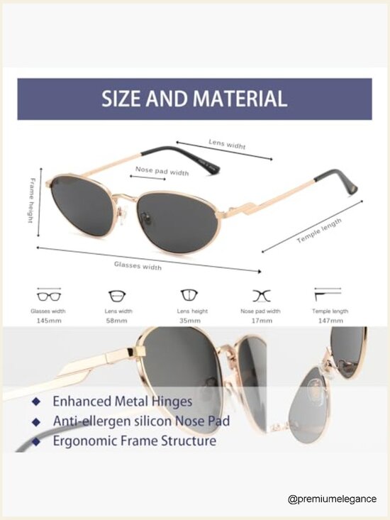 Oversized Retro Oval Sunglasses UV400 Protection Trendy Y2K Cat Eye Design main image 5